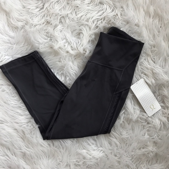 NWT • Lululemon • Wunder Under Crop Awaken Gray - Picture 5 of 6